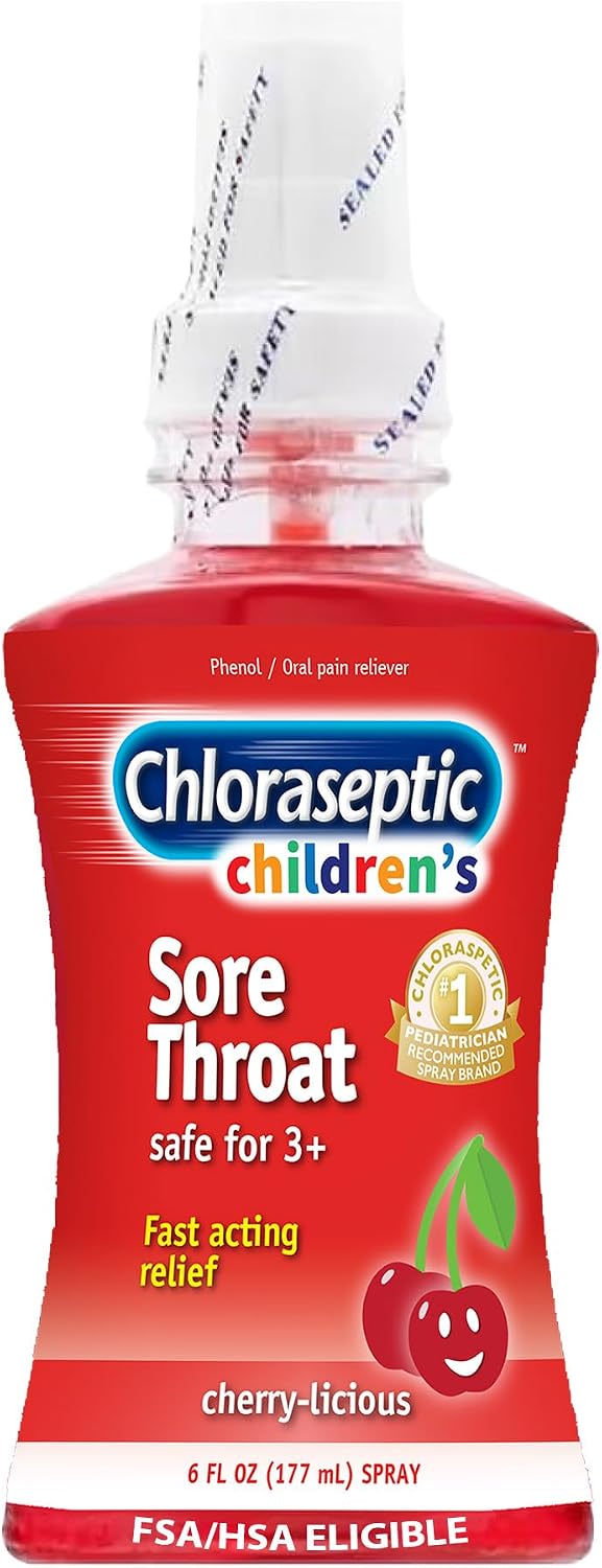 Chloraseptic Children's Sugar-Free Sore Throat Spray, Cherry-Licious, 6 Oz