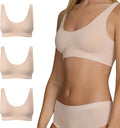 STEP ONE Smoothfit Bra. 3 Pack. Ultra-Soft Women's Everyday Bra, Lifts & Supports and Feels Invisible on, Breathable Bamboo Moisture Wicking with Removable Cups