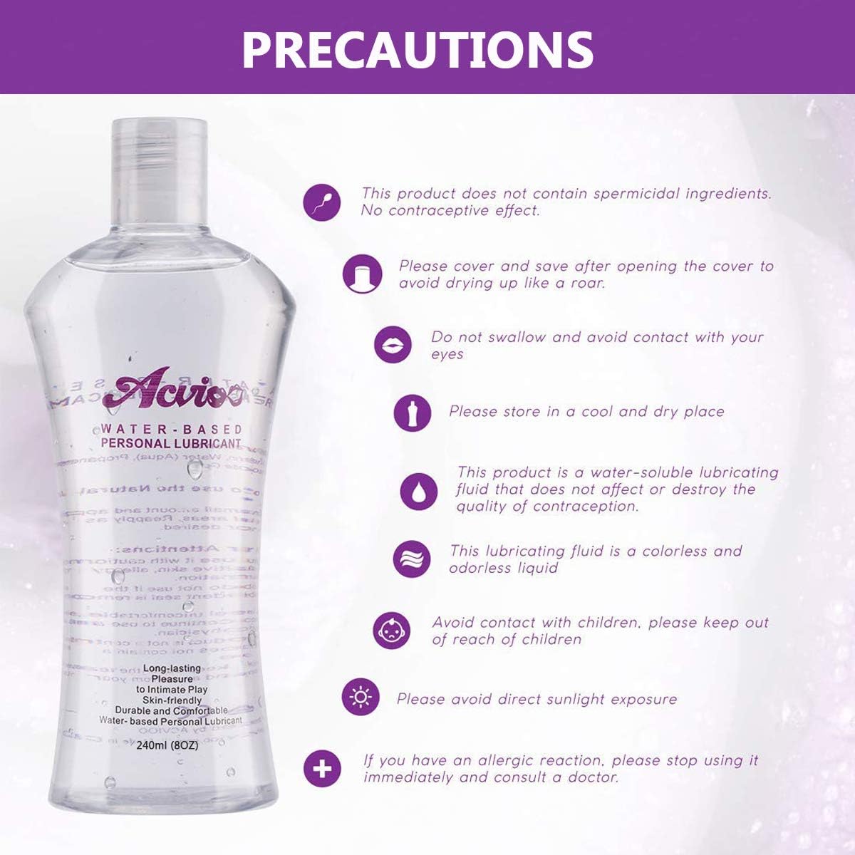 Acvioo Water Based Lubricant Gel Sex Lubricants (240ml)