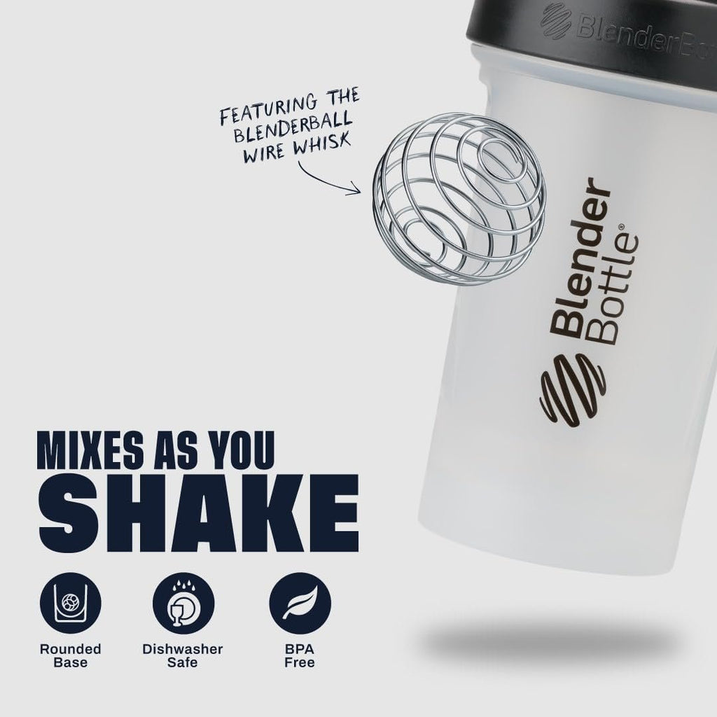 BlenderBottle Classic V2 Plastic Shaker Bottle 28 oz Clear/Black