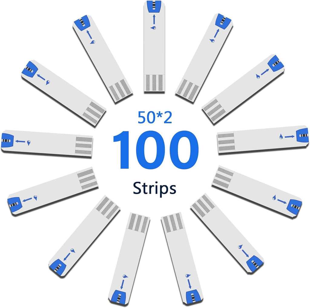 Glucose Test Strips 100 Count Blood Sugar Test Strip Used with Pro Comfort Glucose Monitor Only No Coding Design