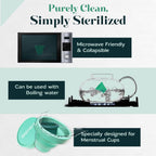 SHORDY Menstrual Cup Beginners Kit, Menstrual Cup PH Balanced Gel Cleaner Wash, Collapsible Sterilizer Cup and Silicone Period Cups (Small & Large), An Alternative to Tampons, Pads and Disc for Women