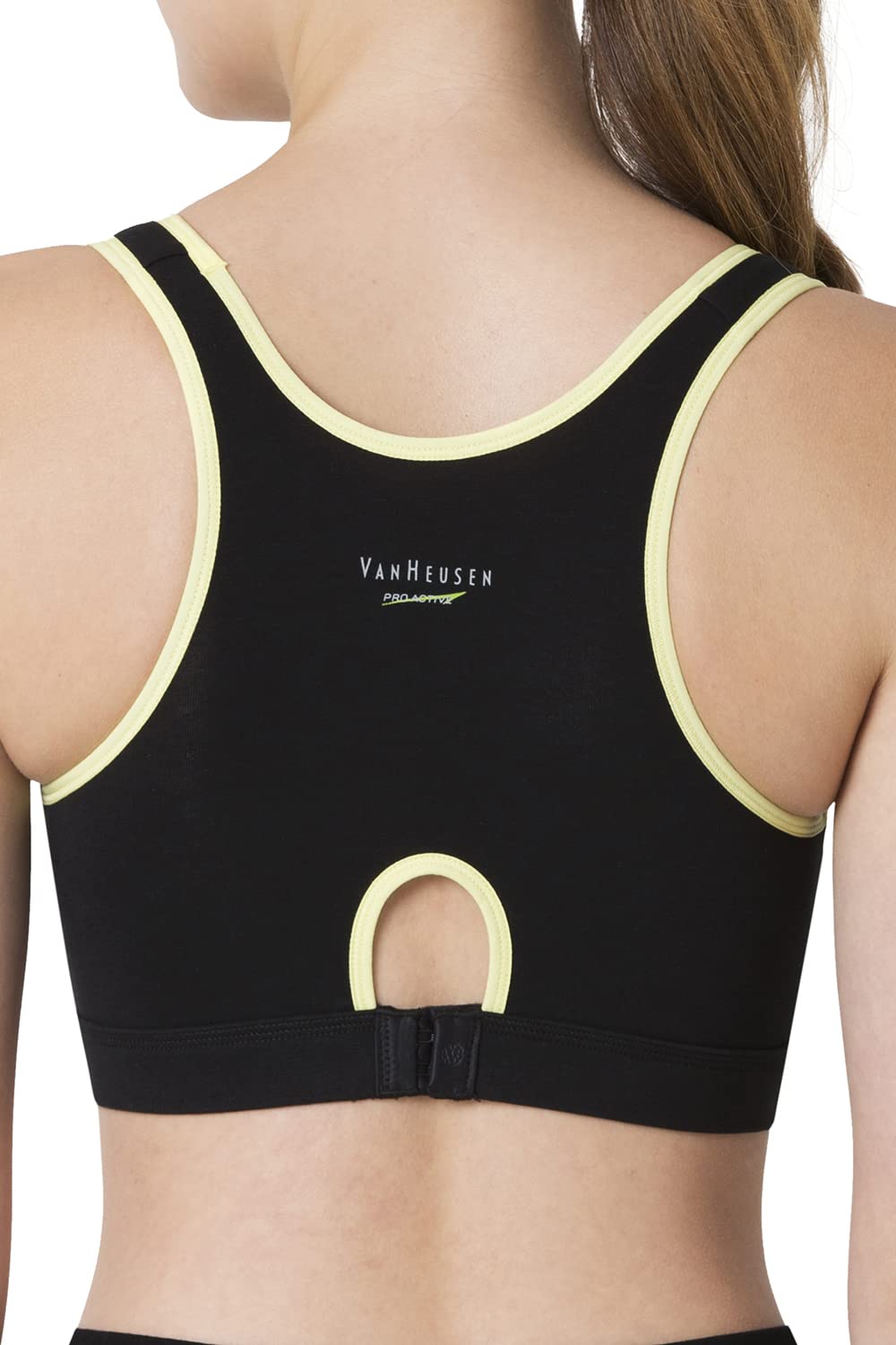 Van Heusen Women’s Cotton Sports Bra | Racerback | Medium Impact | Anti‑Bacterial Tech | Keeps you dry and Fresh | Sweat Absorbent | Ideal for Workout & Gym | Lightly padded | Slip -on Bra| Style 44004