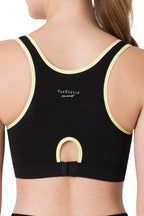 Van Heusen Women’s Cotton Sports Bra | Racerback | Medium Impact | Anti‑Bacterial Tech | Keeps you dry and Fresh | Sweat Absorbent | Ideal for Workout & Gym | Lightly padded | Slip -on Bra| Style 44004