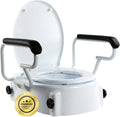 OrtoPrime Tilting WC Lift with Folding Armrests – Height Adjustable 5, 10 and 15 cm – Raised Toilet with Lid – Portable Toilet Lift