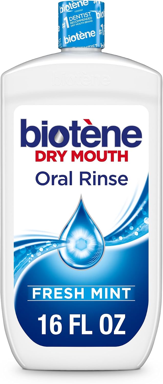 Biotene Oral Rinse Mouthwash for Dry Mouth, Fresh Mint, 16 fl oz | Alcohol-Free Mouthwash, Up To Four Hours Of Relief From Dry Mouth Symptoms, Freshens Breath