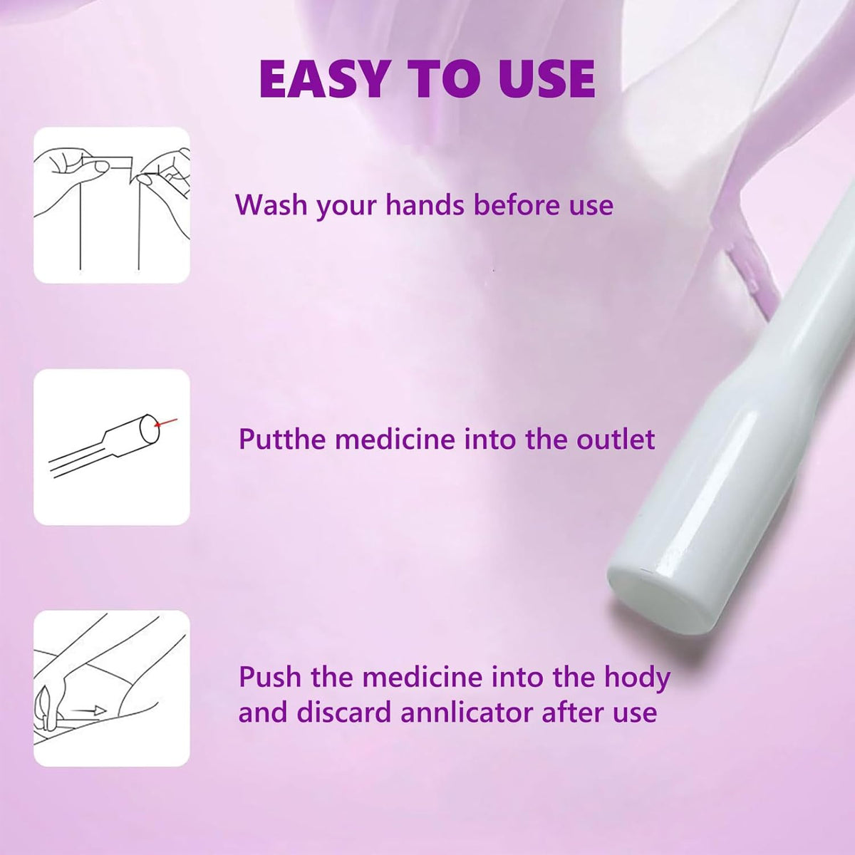 44 Pieces Disposable Lubricant Applicator, Personal Lubricant Applicators, Disposable Vaginal Applicators Injector Syringe for Vaginal for Most Suppositories