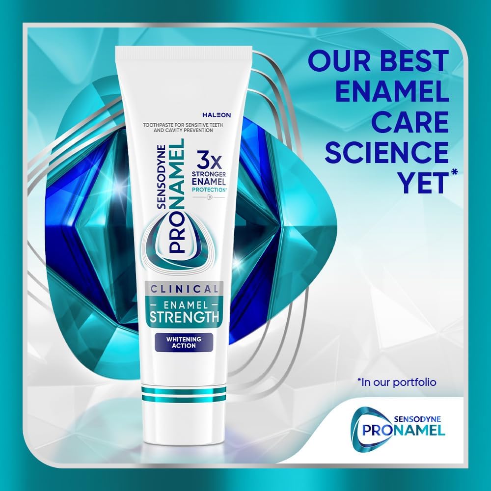 Sensodyne Pronamel Clinical Enamel Strengthening Toothpaste, Whitening Action, 3.4 oz (3 Pack)