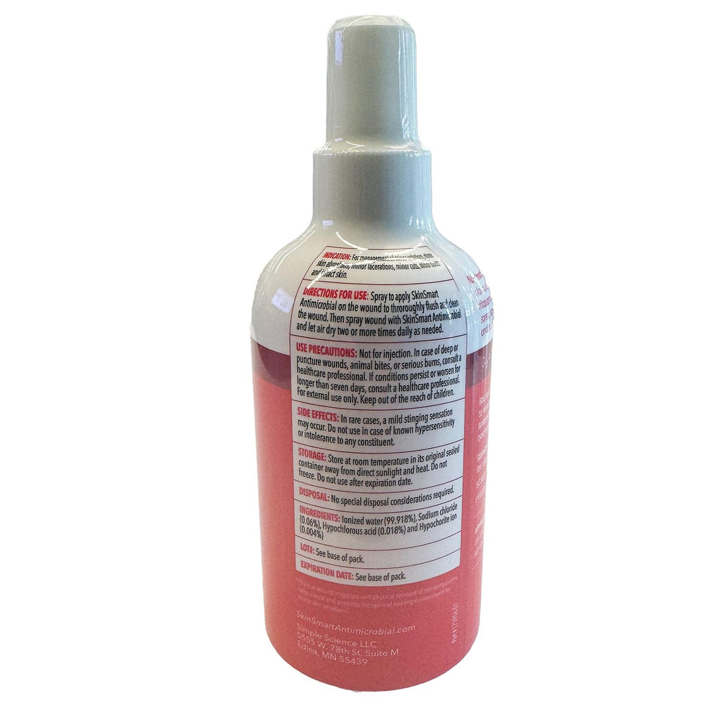SkinSmart Antimicrobial Wound Therapy, Hypochlorous Acid Spray, 8 oz | Removes Bacteria in Wounds to Accelerate Healing, Medical Grade Natural Wound Cleanser, Safe for Kids, Adults and Seniors