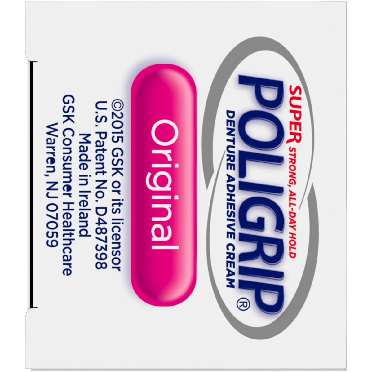 Super Poligrip Original Denture Adhesive Cream, Zinc Free Denture Cream for Dentures - 2.4 Ounces (Pack of 4)