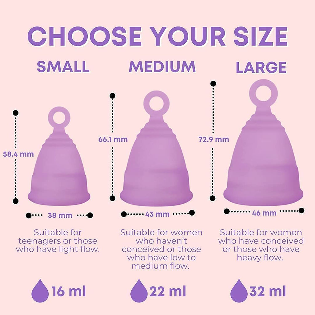 Azah Menstrual Cup for Women Small [Upto 10 Hrs Protection] | 100% Medical Grade Silicone | Reusable Menstrual Cups for Periods | No Leakage | Odour & Rash Free, Ultra Soft Menstrual Cup | Pack of 2