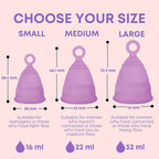Azah Menstrual Cup for Women Small [Upto 10 Hrs Protection] | 100% Medical Grade Silicone | Reusable Menstrual Cups for Periods | No Leakage | Odour & Rash Free, Ultra Soft Menstrual Cup | Pack of 2