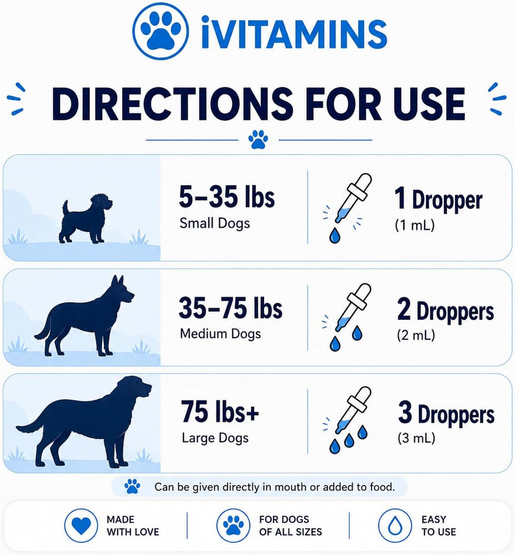 Vitamin E for Dogs - Vitamin E Oil for Dogs - Helps to Support Joint Health, Mobility, Skin & Coat Health, & Much More - Dog Joint Support - Dog Skin & Coat Supplement - 1 fl oz