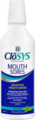 CloSYS Hydrogen Peroxide Mouthwash, 16 oz, Canker Sore Mouthwash | Alcohol-Free, Non-Burning, Cleanses and Heals Mouth Sore Rinse