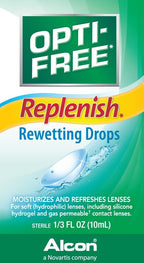 OPTI-FREE Replenish Contact Lens Rewetting Drops, 10 mL