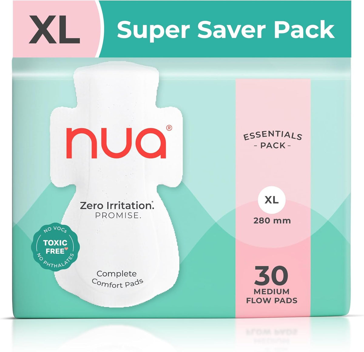 Nua Sanitary Pads Fragrance-Free 30 pads