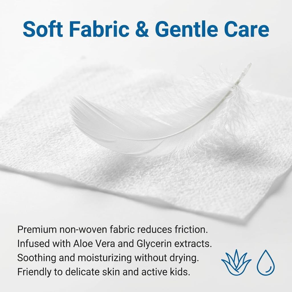 100 Pcs 0.9% Saline Wipes, Sodium Chloride Alcohol Free Cleansing Wipes, Individually Wrapped Gentle Skin Wipe for First Aid Wound Care Piercing Aftercare, Portable Sterile Cleaning Pads (60 x 60 mm)