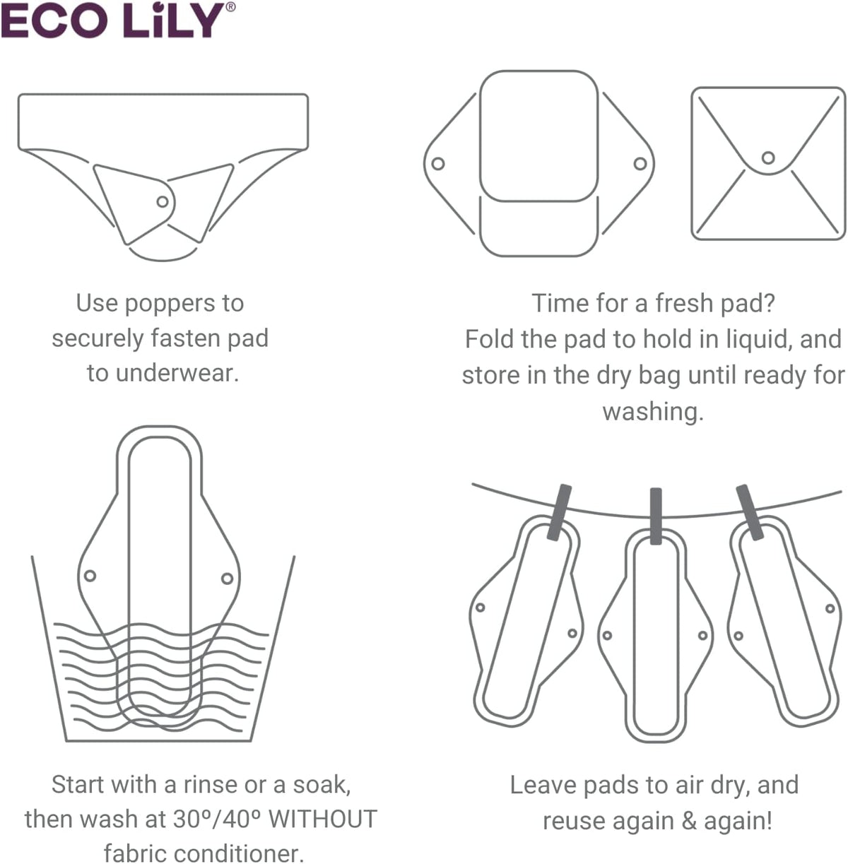 Eco Sanitary Pads Reusable Waterproof