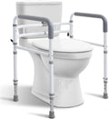 WeHwupe Toilet Safety Rail for Seniors, Height & Width Adjustable Frame