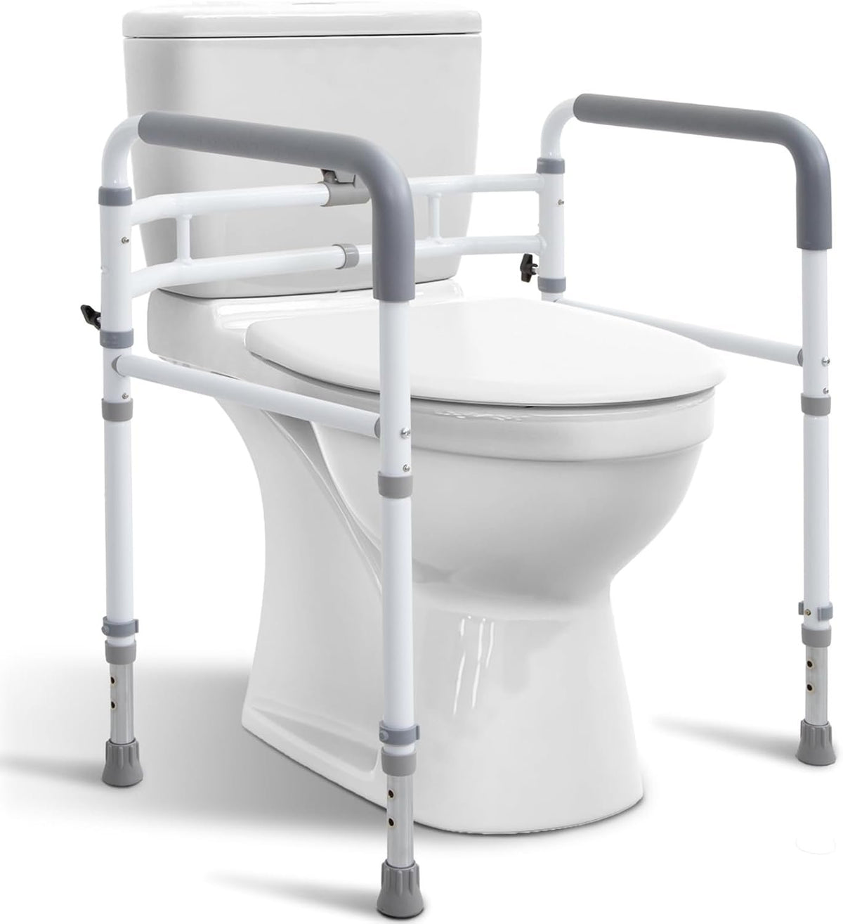 WeHwupe Toilet Safety Rail for Seniors, Height & Width Adjustable Frame
