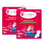 everteen Sanitary Pads XXL for Women 80 Pads, Cotton Soft Sanitary Napkin XXL 320mm, Extra Long Pad for Heavy Flow, Wider Back Coverage for No Stains, Rash Free 8 Layer Protection (40 Pads Each) Pack of 2