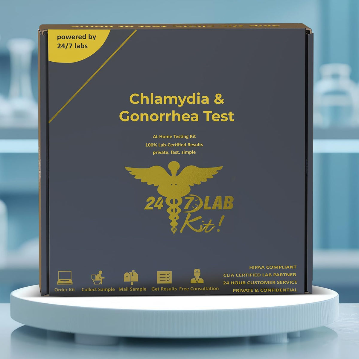 STD Testing Kit for Men and Women Chlamydia and Gonorrhea Screening Discreet and Accurate Results Private and Secure CLIA Certified Labs