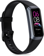 Fitness Tracker with 24/7Heart Rate, Blood Pressure, Sleep Tracking, Calorie, Activity Tracker with 1.1" AMOLED Color Screen, Waterproof Step Tracker for Android iPhones Women Men