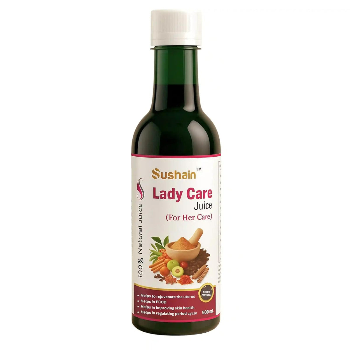 Sushain Lady Care Women Wellness Juice 1000ml | PCOS & PCOD Support Herbal She Care Juice | Hormonal Balance Supplement for Women | Period Pain Relief