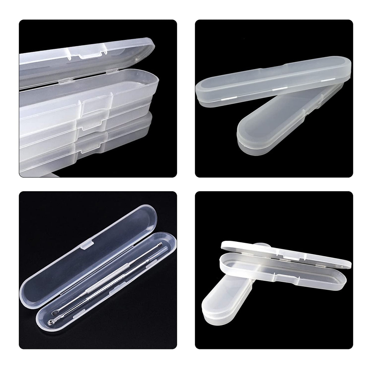 Honbay 4PCS Plastic Digital Thermometer Storage Case Containers Acne Needle Storage Box Pencil Case for Home (7 Inch)