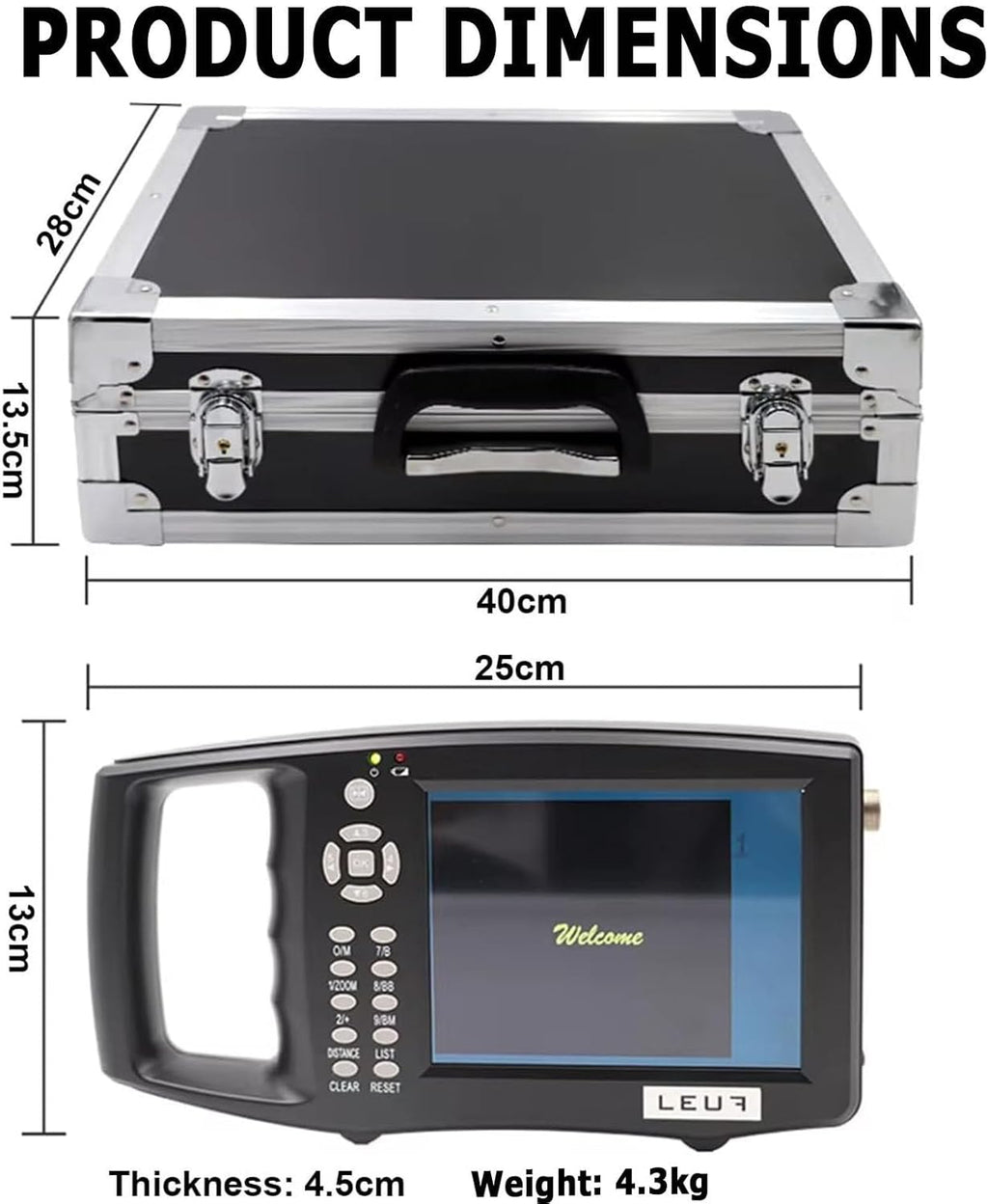 Kit Scanner Veterinario Ad Ultrasuoni,Macchina Portatile HD per Test I Gravidanza,con 3,5 MHz Sonda Meccanica per Suini E Pecore,Ideale per Test Gravidanza Su Animali