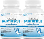 Puregen Labs Dairy Relief Fast Acting Lactase Enzyme 9000 FCC, Lactose Intolerance 720 Total Tablets