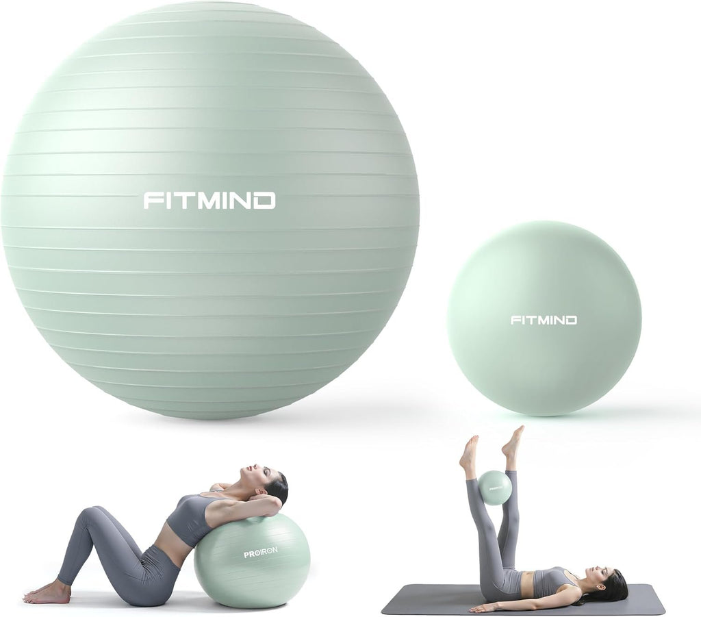 Exercise Balls Set 22-30 Inch & 9 Inch, Small Pilates Ball with Pump, Pregnancy Ball for Women, Yoga Balls for Exercise, Small Exercise Ball for Between Knees, Stability, Physio