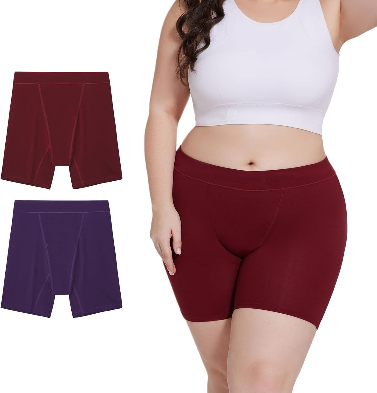Allbase Incontinence Underwear for Women Washable Period Boxers Briefs Heavy Flow Leakproof Overnight High Absorbency Menstrual Postpartum Bladder Control Boyshorts Panties XX-Large Pack of 2