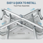 550lb Adjustable Shower Chair with Arms, Back and Suction Cup Feet | 6 height settings from13.4–18.1in, reinforced crossbars and tool-free assembly for easier setup and daily bathing.