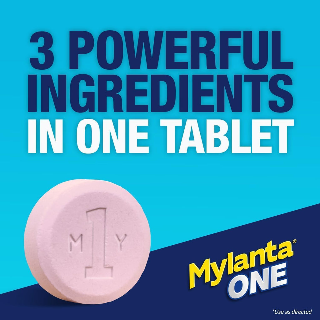 Mylanta One Antacid Tablets, Berry Ginger, Fast Relief, 50 Ct