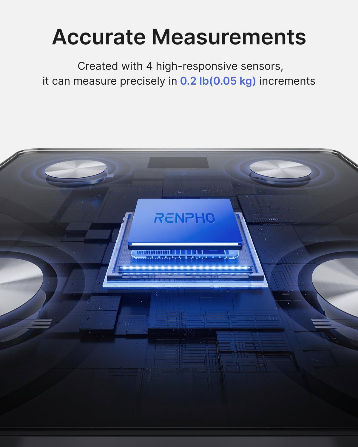 RENPHO Smart Scale for Body Weight, BMI & Body Fat, 13 Metrics, Elis 1 | Bathroom Digital Bluetooth Scale with 400lbs Capacity, Syncs with Fitness Apps, Accurate for Weight Loss, Fitness, Home Use