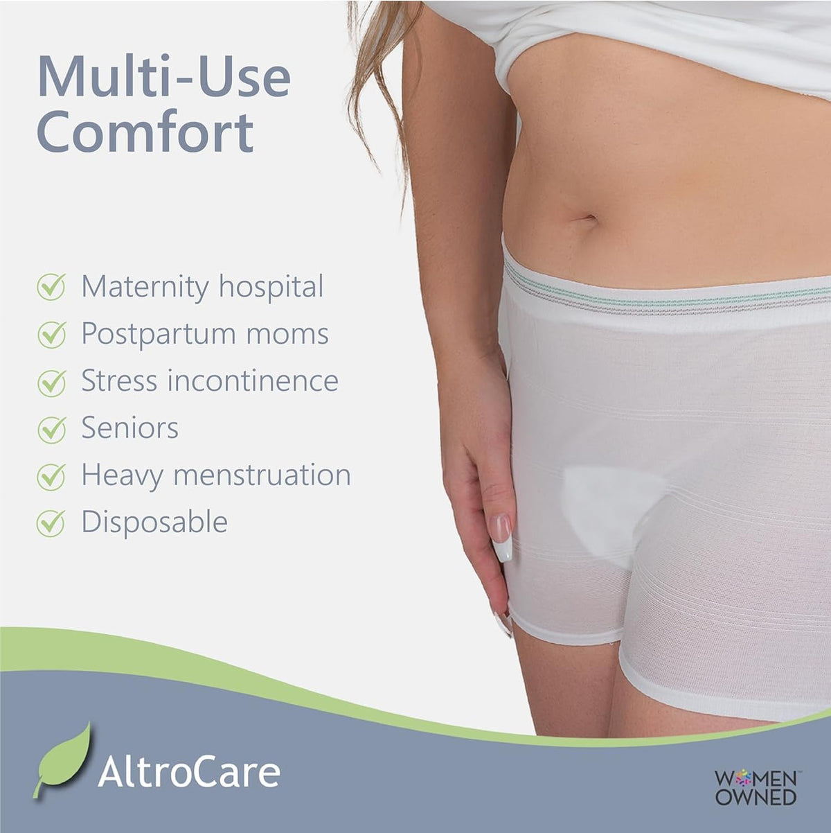 5-Pack Disposable, Postpartum and Incontinence, Seamless Mesh Underwear, Purple, XX-Large
