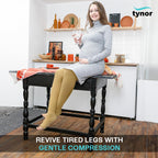 Tynor Compression Stocking Mid Thigh Classic, Beige, Large, 1 Pair