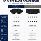 ALASKA BEAR Sleep Mask Memory Foam Contoured Eye Cups for Women and Men, Soft 3D Blackout Eye Mask for Sleeping No Pressure on Eyelids and Eyelashes Protection, Earplugs Set, Black