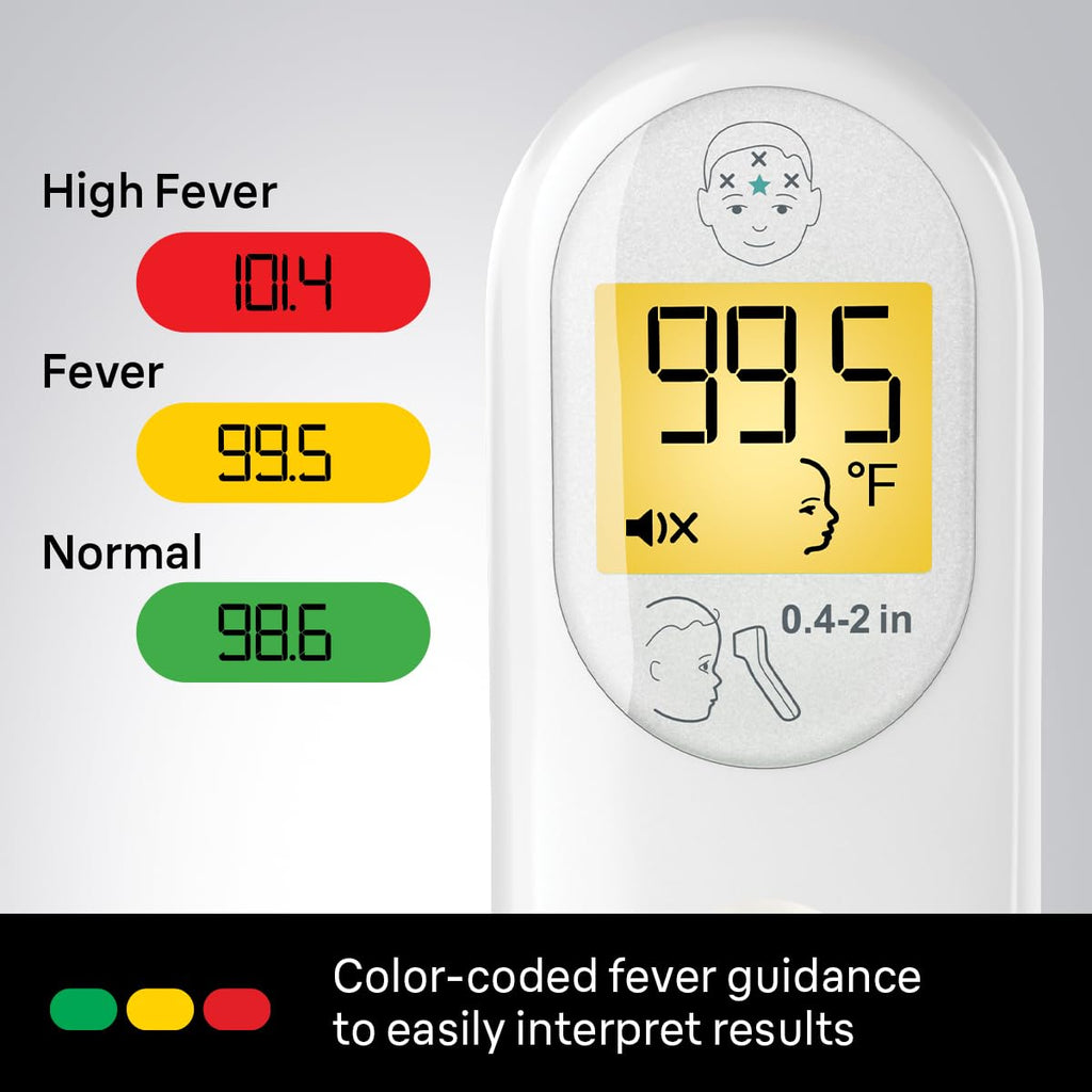 Braun No Touch 3-in-1 Thermometer for Adults, Kids, Babies | Measure Forehead, Liquid, Food Temps, Adult & Baby Thermometer, Professional Accuracy, Color Coded Fever Guidance