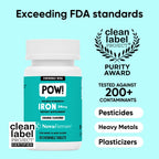 NovaFerrum Pow Chewable Iron Supplement 36mg for Anemic Teens & Adults 12+ | For Ages 12+ | Helps with Anemia and Iron Deficiency | Sugar Free, Vegan, Gluten Free Certified | 90 Servings