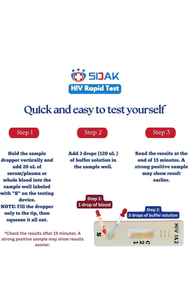 3rd Generation HIV Rapid Test Kit, for Self/home use. Buy 1 Get 1 FREE!