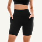 Leafigure 2 Pack Womens Biker Shorts with Pockets 6" | High Waisted, Tummy Control, Running, Gym, Workout, Yoga Shorts