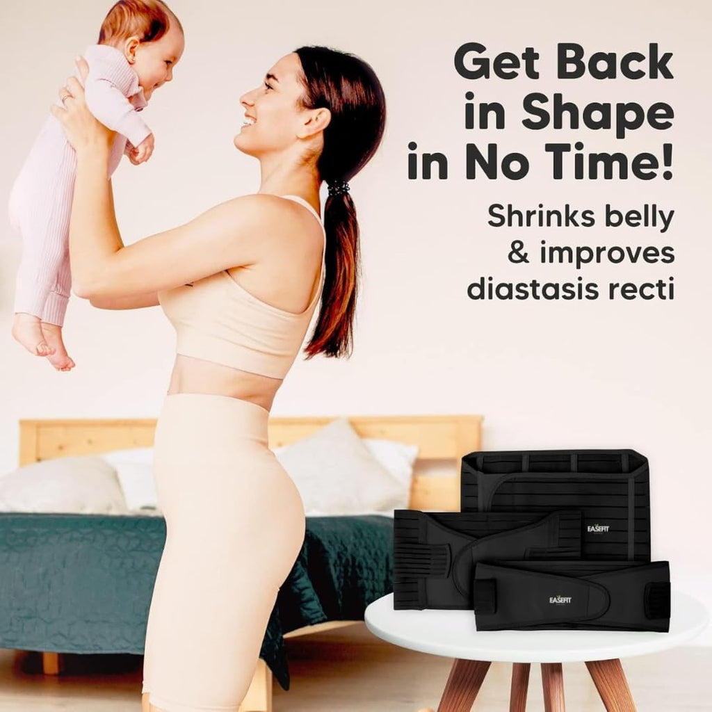 Postpartum Belly Belt for Women - 3 in 1 Tummy Tucker | Waist, Pelvis & Back Support | Fat Slimming Shapewear After Delivery & C-Section | Adjustable Fit 30-46” (Made in India)