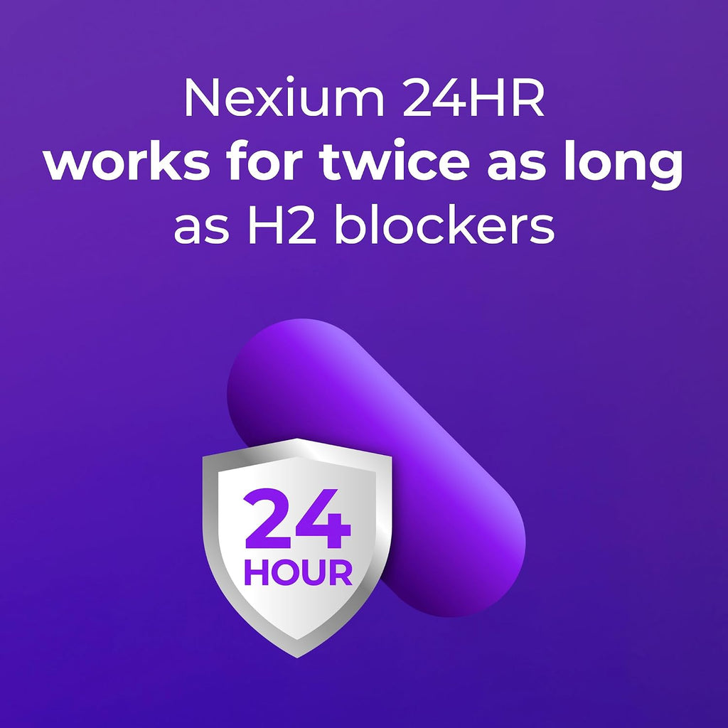 Nexium 24HR Acid Reducer Heartburn Relief Capsules, 42 Count | All-Day and All-Night Protection from Frequent Heartburn, Heartburn Medicine with Esomeprazole Magnesium