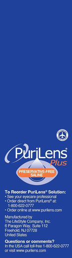 Purilens Plus Preservative-Free Contact Lens Saline 120ml (4 fl. oz.) 3 Pack