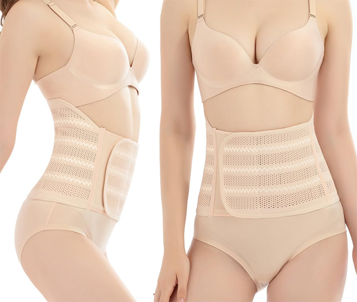 Belly Band Postpartum Belly Wrap, Breathable Abdominal Binder Post Surgery, Adjustable Waist Trainer for Women Lower Belly Fat, C Section Abdominal Binder Hernia Belt Back Support Belt for Women (X-Large)