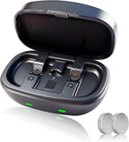 312 Hearing Aid Battery Case Charger with 2 Pack 312 Rechargeable Batteries Long Lasting for Bluetooth & Non-Bluetooth Hearing Aids