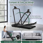 THERUN Walking Pad with Handle Bar, Compact Under Desk Portable Treadmill