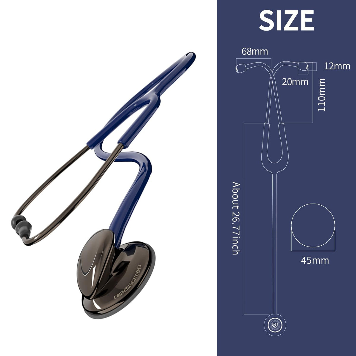Classic Stethoscope Single Head Black Blue Stethoscope for Nurses